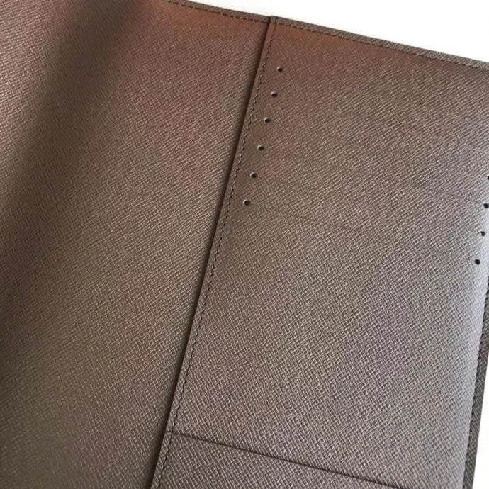 P140💰 4070🔥Hot model Extra large check holder Notebook cover 6 card slots Cowhide ➕ Lv special fabric, with box Size about 18cm Number: 20100/21065