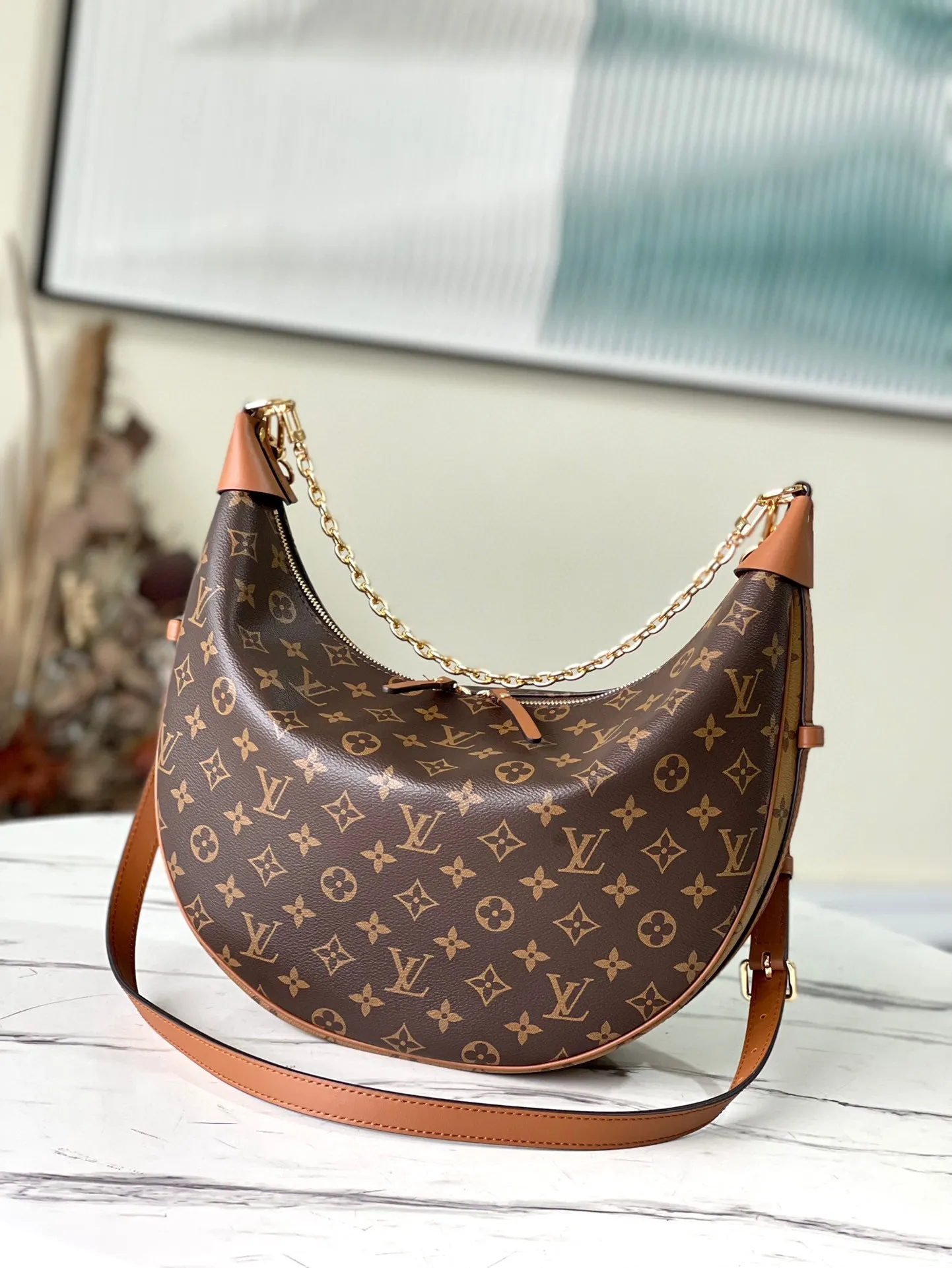💰860 Top original order M46311 2022 catwalk model Big Moon bag Classic presbyopia with yellow flower Marel second-hand bag The recent second-hand bag style can not be said to be any more🔥, the size is very suitable! The shape is also very special. The shoulder straps are very comfortable and will not strangle the shoulders. It is both beautiful and practical. Dimensions: 38.30.10 cm