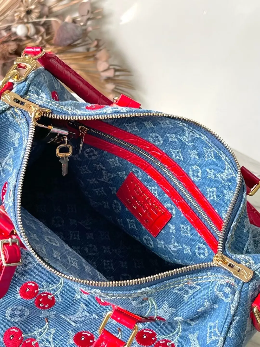💰1240 Top quality original MB163c chip version original leather] This Speedy18 Bandoulière handbag model: N86762 denim size: 18 x 12 x10 cm