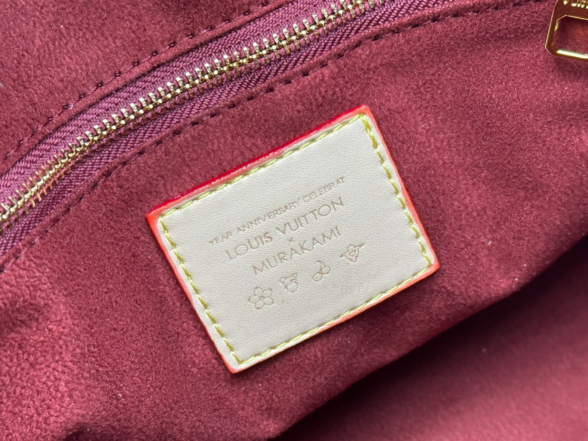 P340 M13079 New white three-color lv Louis Vuitton women's shoulder bag Murakami co-branded tote bag size 34