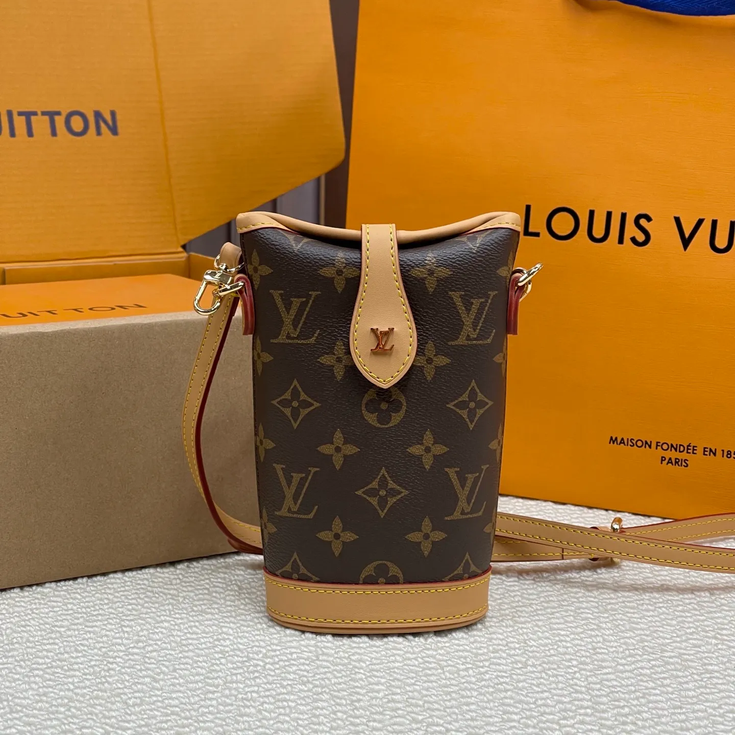 [Upgraded Version] P440¥👇 Hot Selling Latest Fold Me Mini French Fries Bag Model M80874 Mini Ice Cream Cone Upgraded Version·High Quality·With Gift Box🎁Packaging🍦Size 14.5*18*6.5👠
