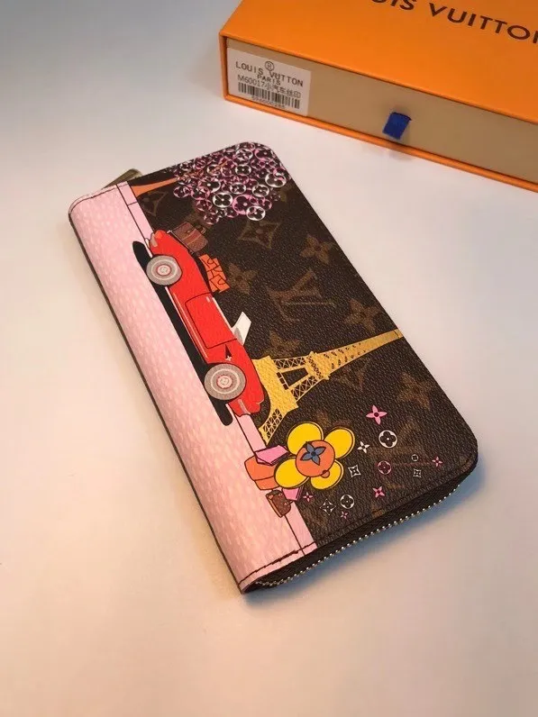 P150💰 M80857M60017 Japan limited wallet "Gibby Wallet", printed with Louis Vuitton's cute mascot "Vivian" illustration on single gram canvas. Brightly colored kites and cute mascots are combined, embellished with tiny single flowers. This is a collectible item that is perfect as a gift for those who love singles. Size: 19x 12.5x 3.0cm, 🎁🎁