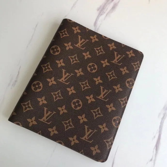 P140💰 4070🔥Hot model Extra large check holder Notebook cover 6 card slots Cowhide ➕ Lv special fabric, with box Size about 18cm Number: 20100/21065