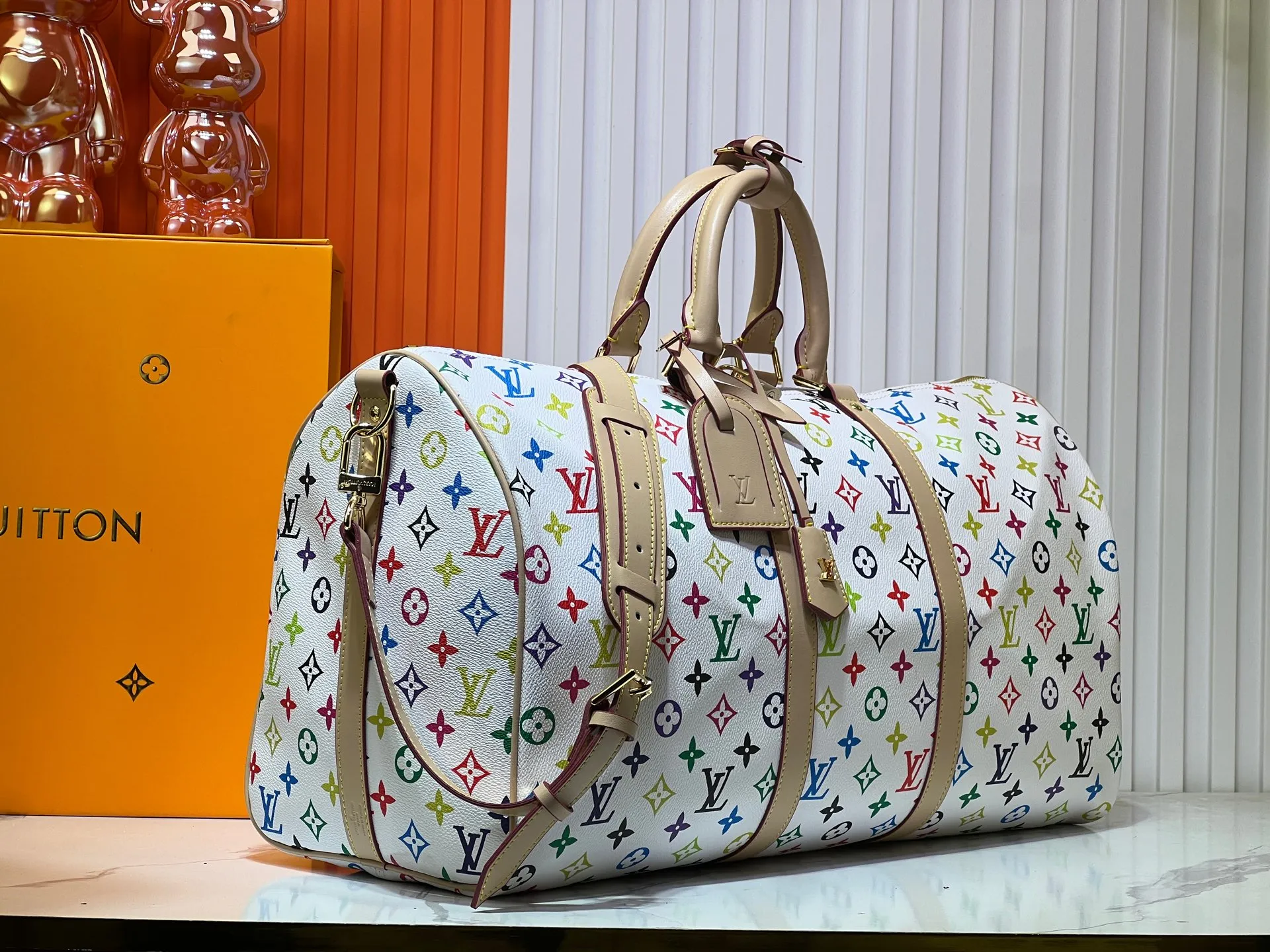 Batch 420💰New arrival M13745 41416 black color white color 33 color series LV2025 spring and summer and Takashi Murakami joint model Fashion is a cycle to celebrate the 20th anniversary of the joint name Size: 50.0X29.0X23.0cm