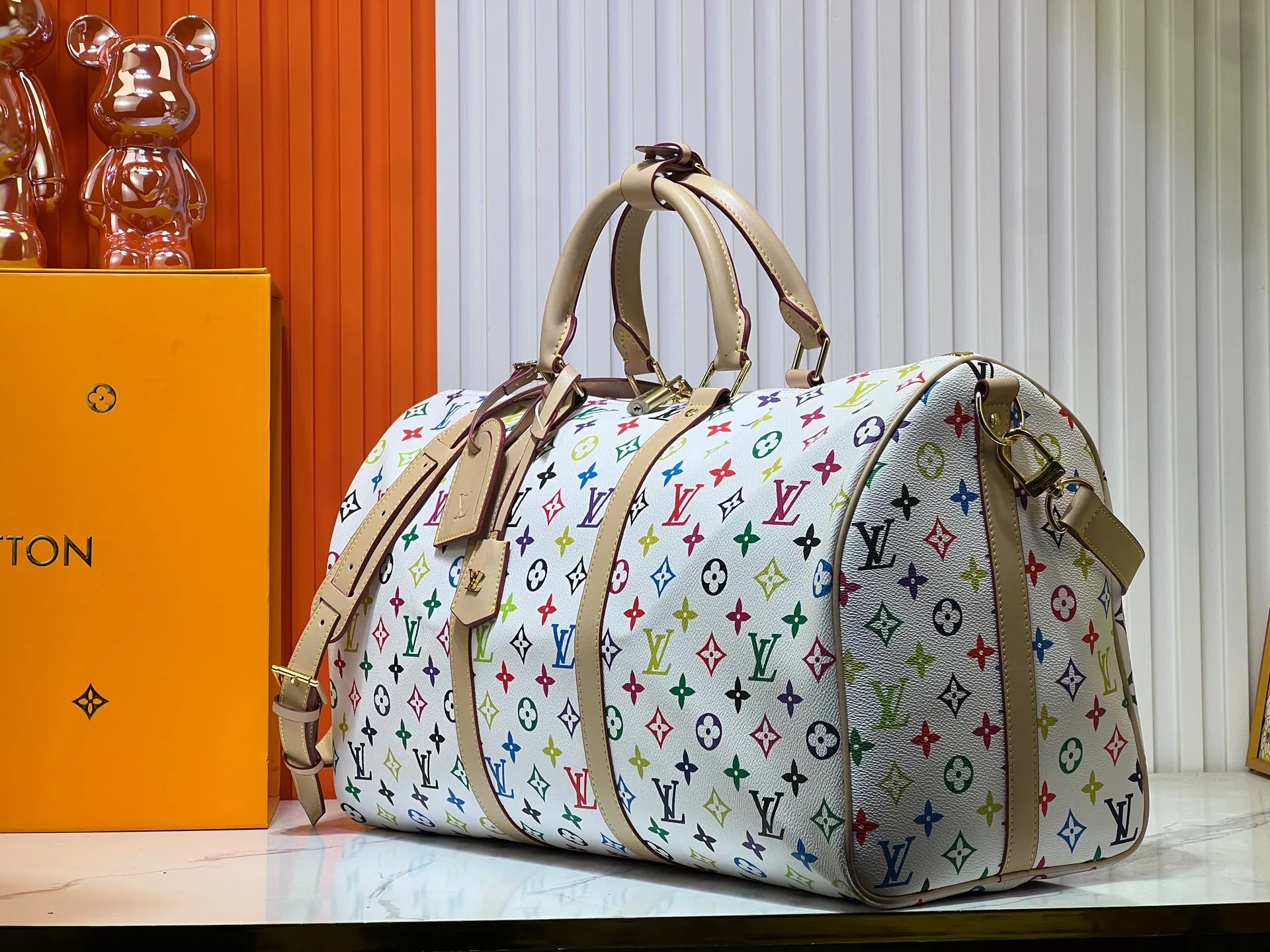 Batch 420💰New arrival M13745 41416 black color white color 33 color series LV2025 spring and summer and Takashi Murakami joint model Fashion is a cycle to celebrate the 20th anniversary of the joint name Size: 50.0X29.0X23.0cm