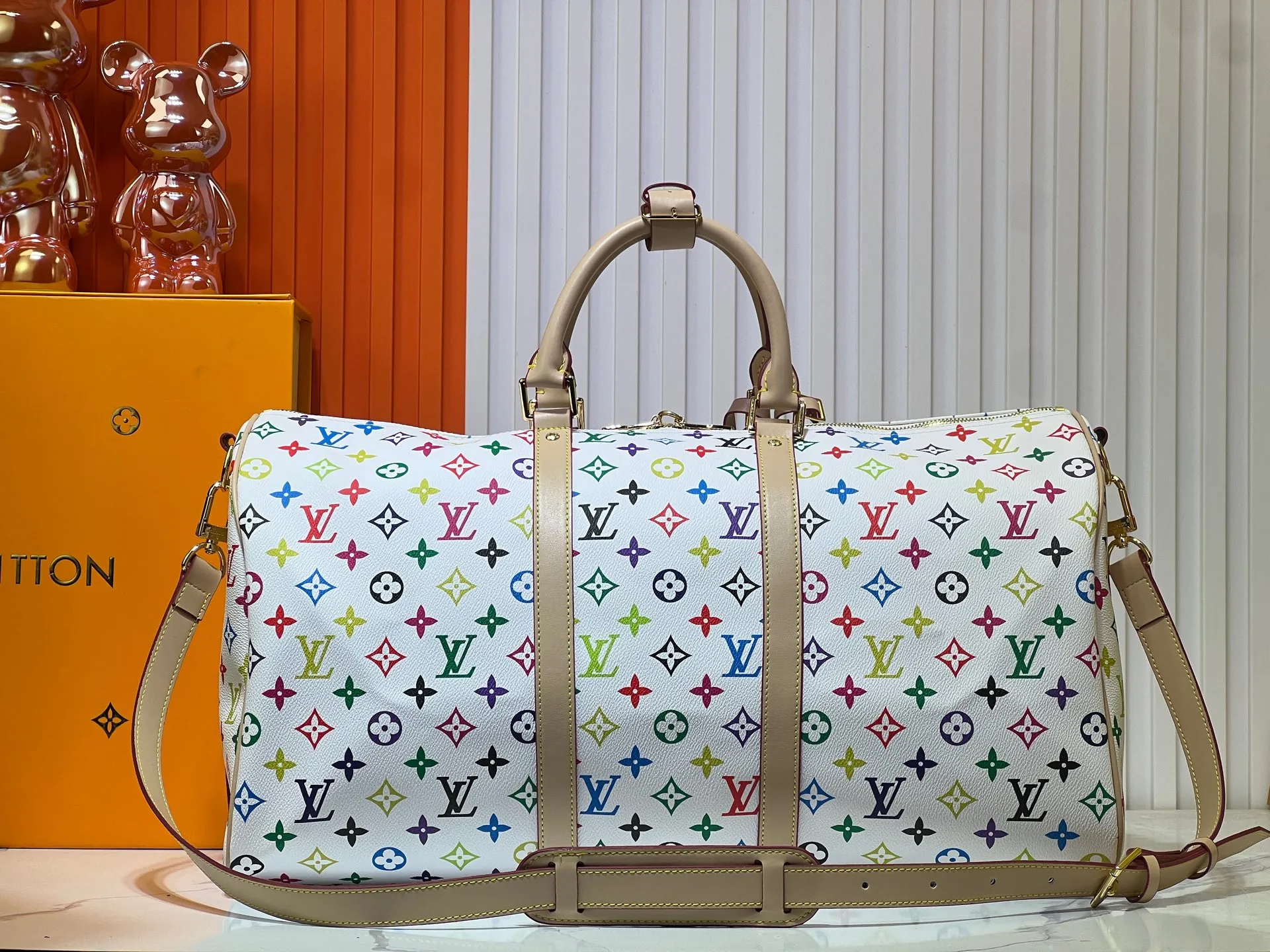 Batch 420💰New arrival M13745 41416 black color white color 33 color series LV2025 spring and summer and Takashi Murakami joint model Fashion is a cycle to celebrate the 20th anniversary of the joint name Size: 50.0X29.0X23.0cm