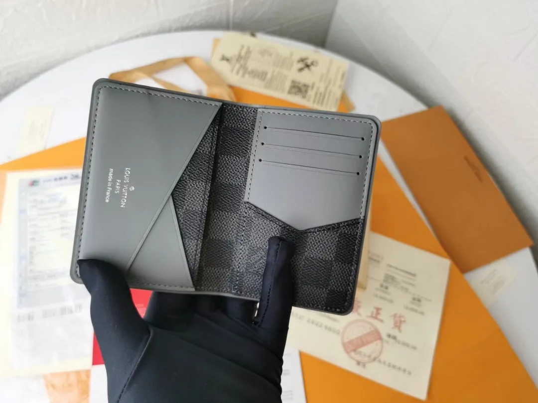 P110💰Top Original💎N63144 black check with yellow, this pocket wallet combines the elegance of Damier Graphite canvas with the delicate texture of Epi leather, with stripes emblazoned with the Louis Vuitton logo. The elegant design can accommodate credit cards, banknotes and receipts, making it suitable for daily carrying or gift giving. Detailed Features 8.0 x 11.0 x 1.0 cm (L x H x W) Epi leather and Damier Graphite coated canvas Coated cowhide leather trim Cowhide lining, card compartment, inner pocket, outer patch pocket This product is made in one of France, Spain, Italy and the United States