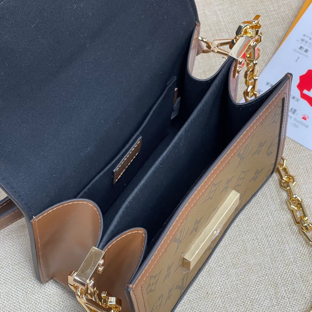 [Upgraded version] P560💰Upgraded version, with complete packaging M44580 L home new version of Daphne with chain ➕ shoulder strap This model has high quality matching details and ⚠️matching hardware! The addition of hardware buckles makes it more stable and fully upgraded! ! ! [Rose] size 20*15*9