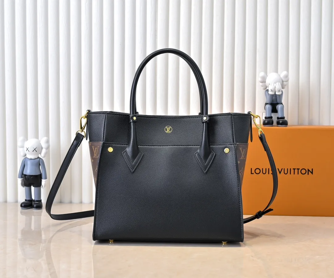 💰360💰Upgraded original [M53826 black embroidery M53825 apricot embroidery M53824 MM53823 presbyopia with black]🔥On My Side handbag shows the elegant fusion of calfskin and classic Monogram canvas. Contrasting canvas shapes the large outer pocket, creating a trompe l'oeil effect as if two handbags merge into one. Plenty of space can easily accommodate office needs, and the adjustable shoulder strap allows for a cross-body style. Dimensions: 30.5 x 24.5 x 14 cm (Length x Height x Width) - Calfskin and Monogram coated canvas - Cowhide leather trim - Microfiber lining - 2 top handles for hand or elbow carry - Adjustable shoulder strap for shoulder or cross-body wear - Lock closure - 2 outer pockets with magnetic closure - Zip pocket - 1 patch pocket