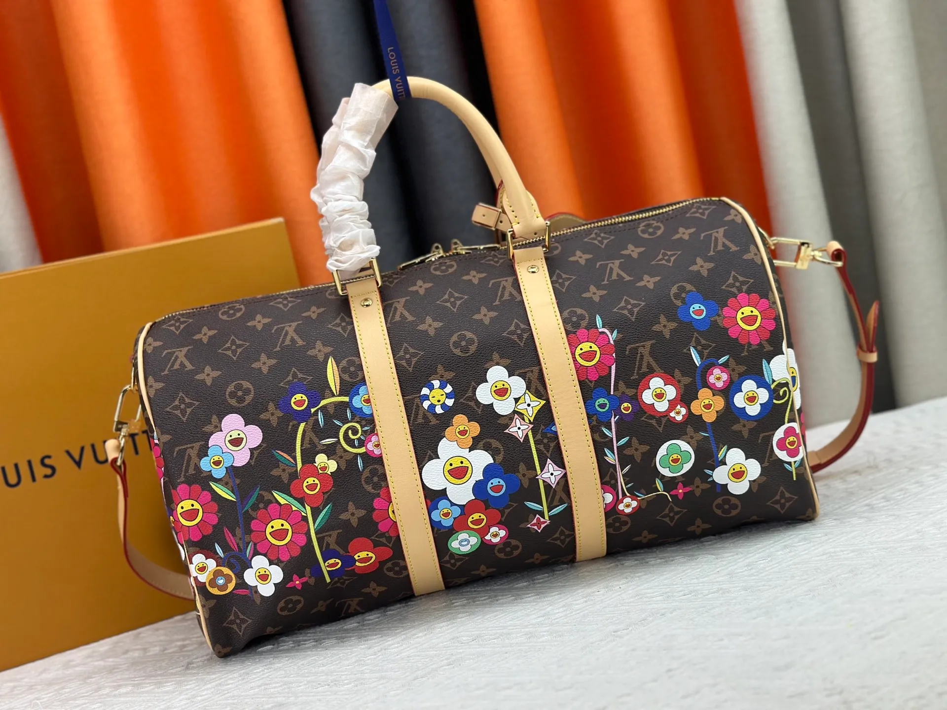 P440 Double-sided yellow leather New arrival M14182 M41416 LV2025 spring and summer joint model with Takashi Murakami Fashion is a cycle to celebrate the 20th anniversary of the joint brand Size: 45.0X27.0X20.0cm