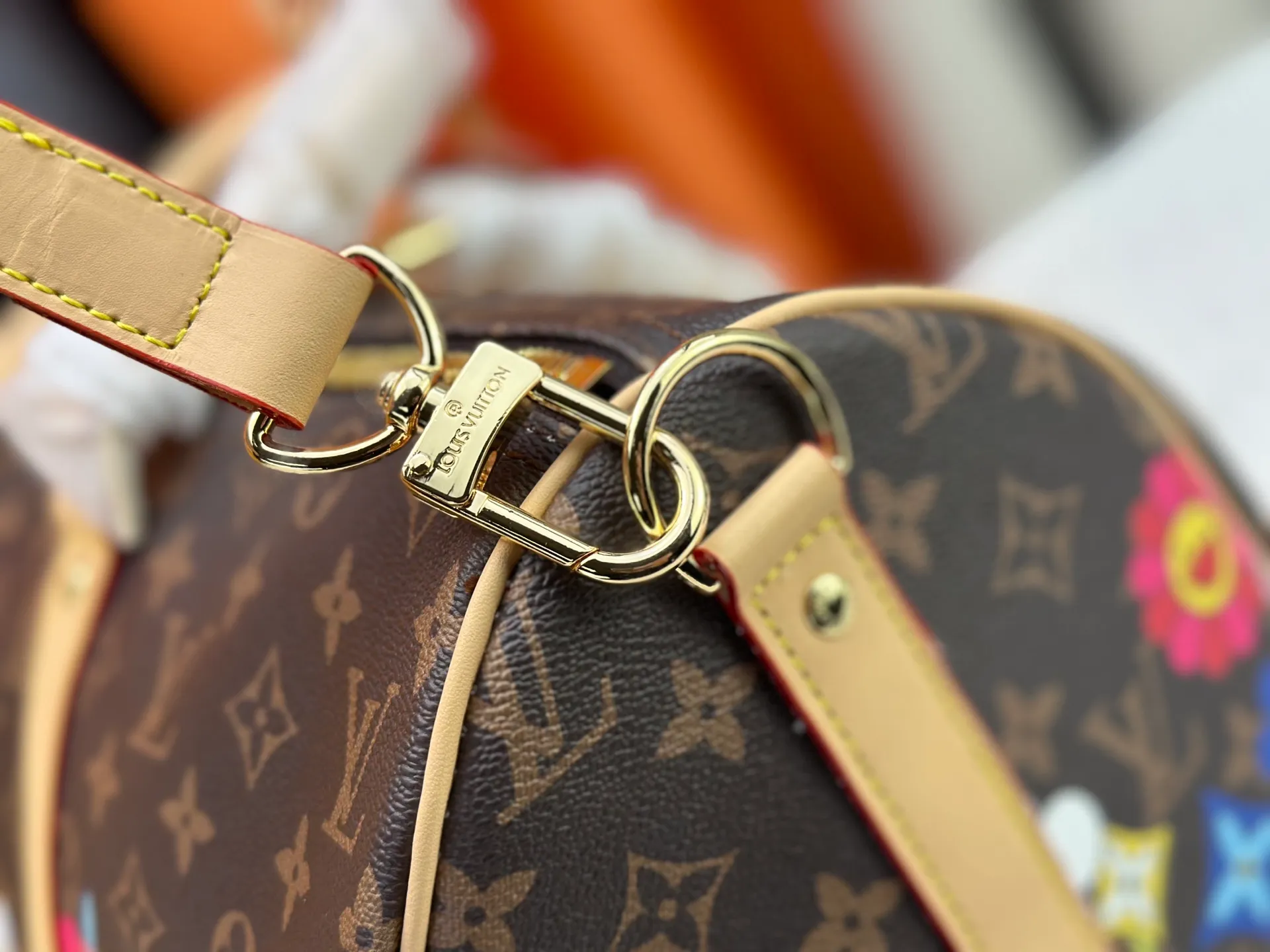P440 Double-sided yellow leather New arrival M14182 M41416 LV2025 spring and summer joint model with Takashi Murakami Fashion is a cycle to celebrate the 20th anniversary of the joint brand Size: 45.0X27.0X20.0cm