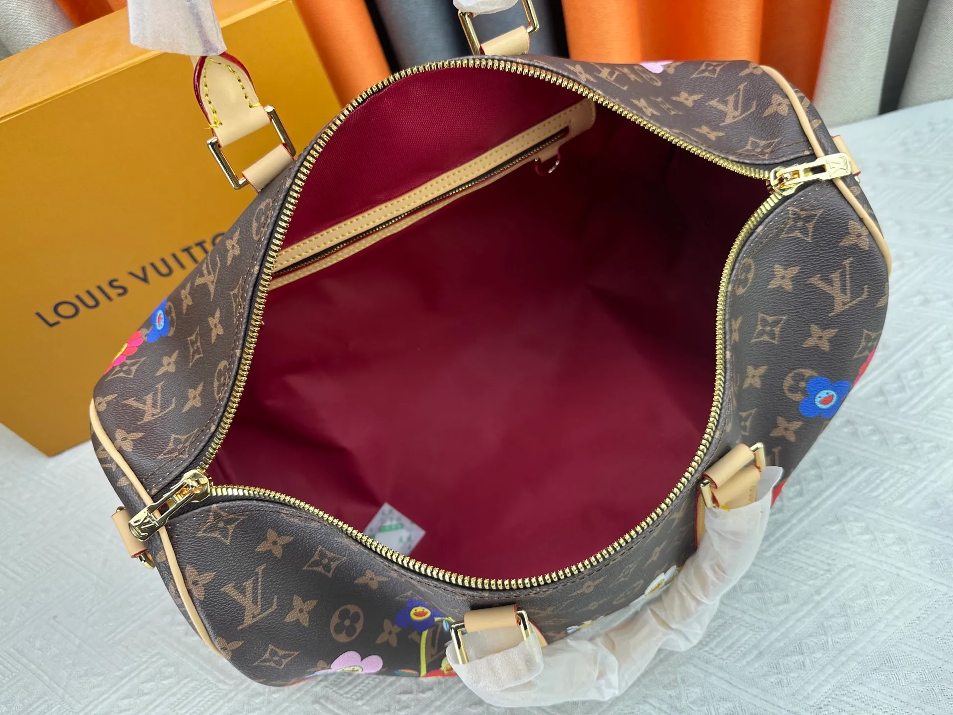 P440 Double-sided yellow leather New arrival M14182 M41416 LV2025 spring and summer joint model with Takashi Murakami Fashion is a cycle to celebrate the 20th anniversary of the joint brand Size: 45.0X27.0X20.0cm