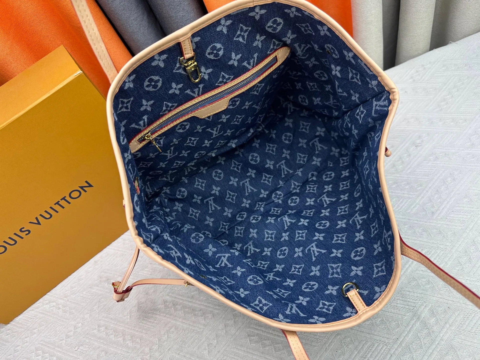 P280 M13192 M40995 M46865 Upgraded original embroidered jacquard cherry Lv co-branded cherry series🍒Neverfull classic denim denim shopping bag! Hardcore product! A classic that cannot be copied! The most classic and best-selling color! There is texture! Tasty! Everyone can feel it after getting it! Size: 32X15X28
