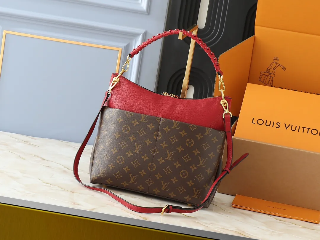 💰240💰Upgraded from the original M45522, 43170. This MONOGRAM canvas material is a new style of Melie handbag, a fashionable must-have item. Veau Cachemire leather material. Full leather embossed woven wrist double bag shopping bag. Lightweight and comfortable to carry. Unique vertical and narrow shape with modern style. Zipper pocket with metal engraved zipper puller for more personality. Size: 33x16x30cm
