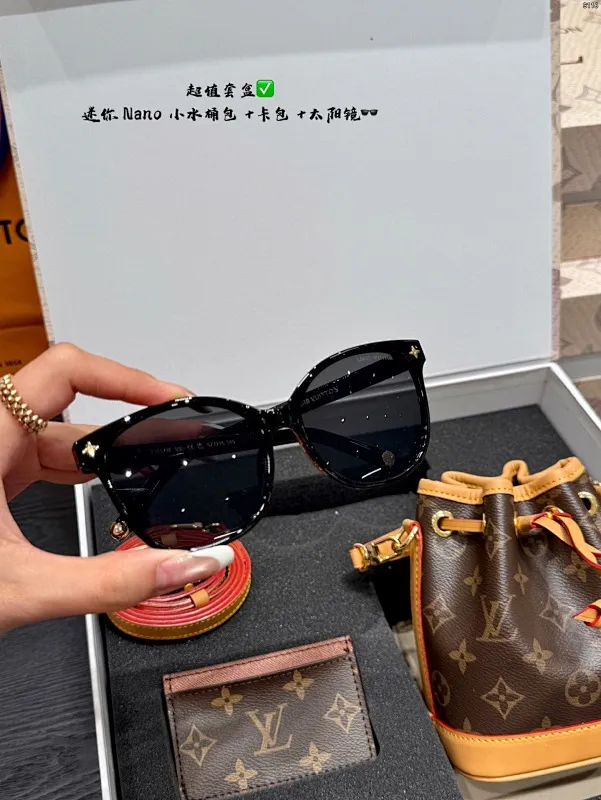 All Categories Official Website "Brand Women's Bags" Women's Bags 💙 LV 2025 new LV small mini Nano bucket bag mini➕card holder➕sunglasses🕶️➕gift box
