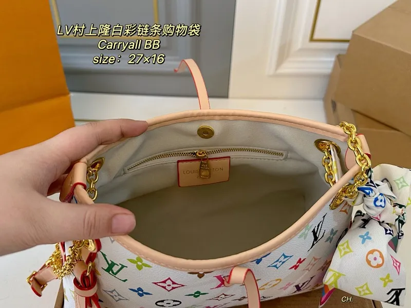All Categories Official Website "Brand Women's Bags" Women's Bags 💙 LV 2025 New LV White Color CarryallBB Chain Shopping Bag