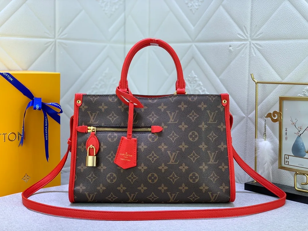 All categories Official website "Brand Women's Bags" Women's Bags 💙 LV upgrades the original Popincourt handbag with a fashionable new attitude. This contemporary tote in single-frame canvas and natural leather trim offers effortless style and impeccable functionality. Size: 32-21-13cm