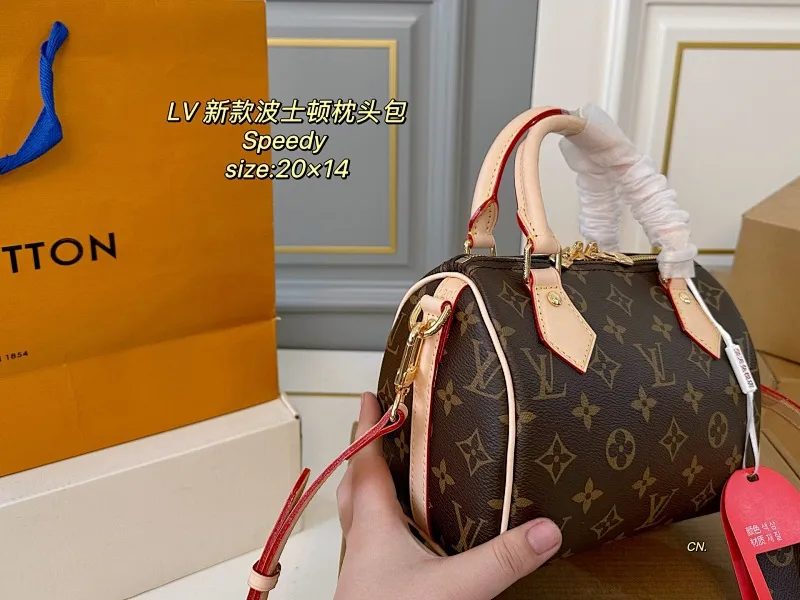 All categories Official website "Brand Women's Bags" Women's Bags 💙 LV 2025 new LV speedy Boston pillow bag