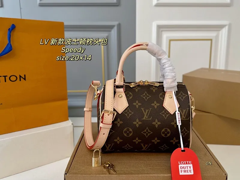 All categories Official website "Brand Women's Bags" Women's Bags 💙 LV 2025 new LV speedy Boston pillow bag