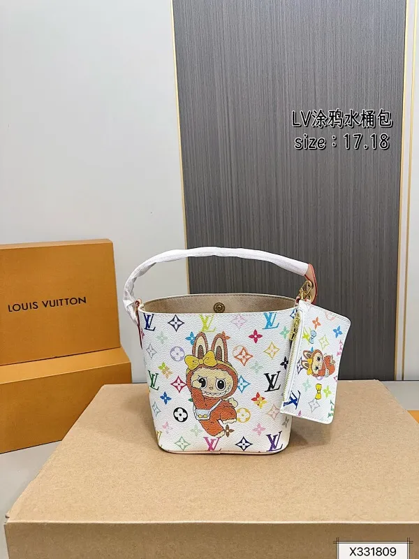 All Categories Official Website "Brand Women's Bags" Women's Bags 💙 LV 2025 New LV ALL IN BB Graffiti Bucket Bag