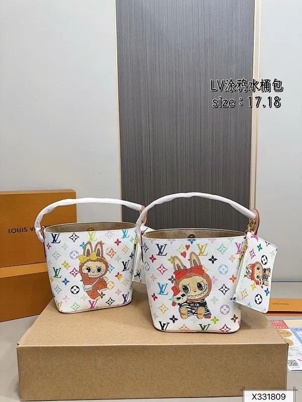 All Categories Official Website "Brand Women's Bags" Women's Bags 💙 LV 2025 New LV ALL IN BB Graffiti Bucket Bag