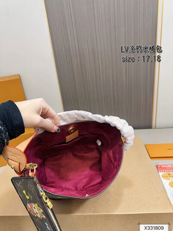 All Categories Official Website "Brand Women's Bags" Women's Bags 💙 LV 2025 New LV ALL IN BB Graffiti Bucket Bag