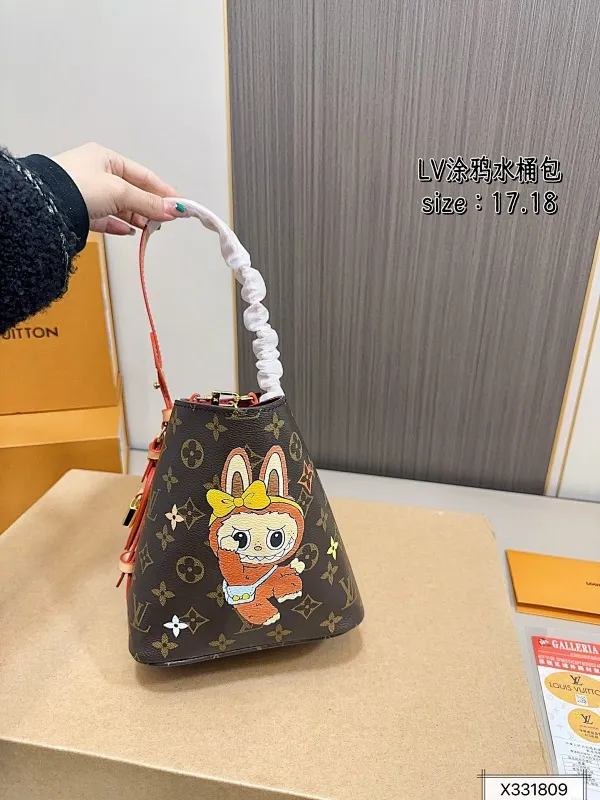 All Categories Official Website "Brand Women's Bags" Women's Bags 💙 LV 2025 New LV ALL IN BB Graffiti Bucket Bag