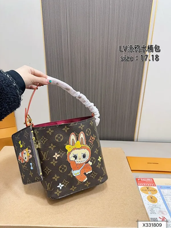 All Categories Official Website "Brand Women's Bags" Women's Bags 💙 LV 2025 New LV ALL IN BB Graffiti Bucket Bag