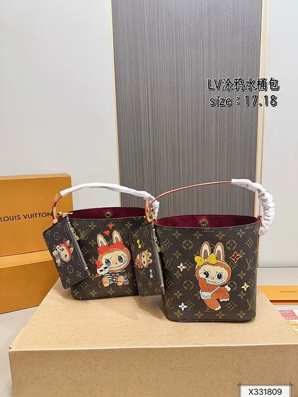 All Categories Official Website "Brand Women's Bags" Women's Bags 💙 LV 2025 New LV ALL IN BB Graffiti Bucket Bag