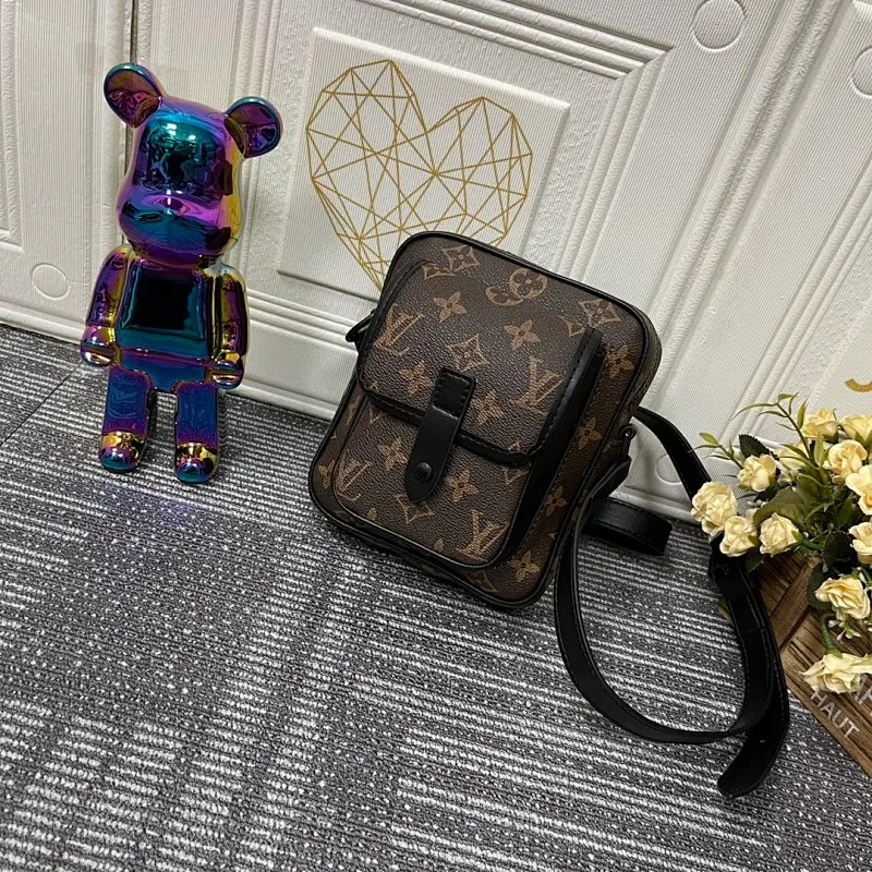 All categories Official website "Brand Women's Bags" Women's Bags 💙 LV Christopher mini handbag is made of iconic Monogram Macassar material and matte metal parts, with adjustable shoulder straps, and a dynamic atmosphere bursts out. It also features spacious compartments and front pockets, providing a modern way to carry your daily essentials. Dimensions: 15.0 x