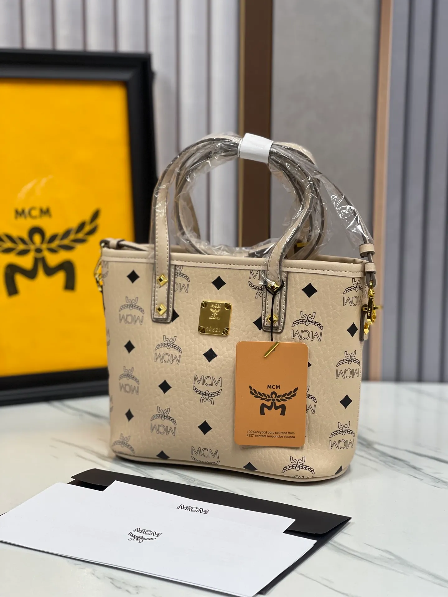 Batch 340💰MCM new upgraded version·High quality·Eco-friendly with counter ♻️Gift box packaging🎁Box of classic vegetable basket mini shopping bag, model: 03. Size 21X18X10 ✈✈🛍🐞🐞✨ M C M ✨⚡⚡Original ykk slider zipper/counter original customization🌼