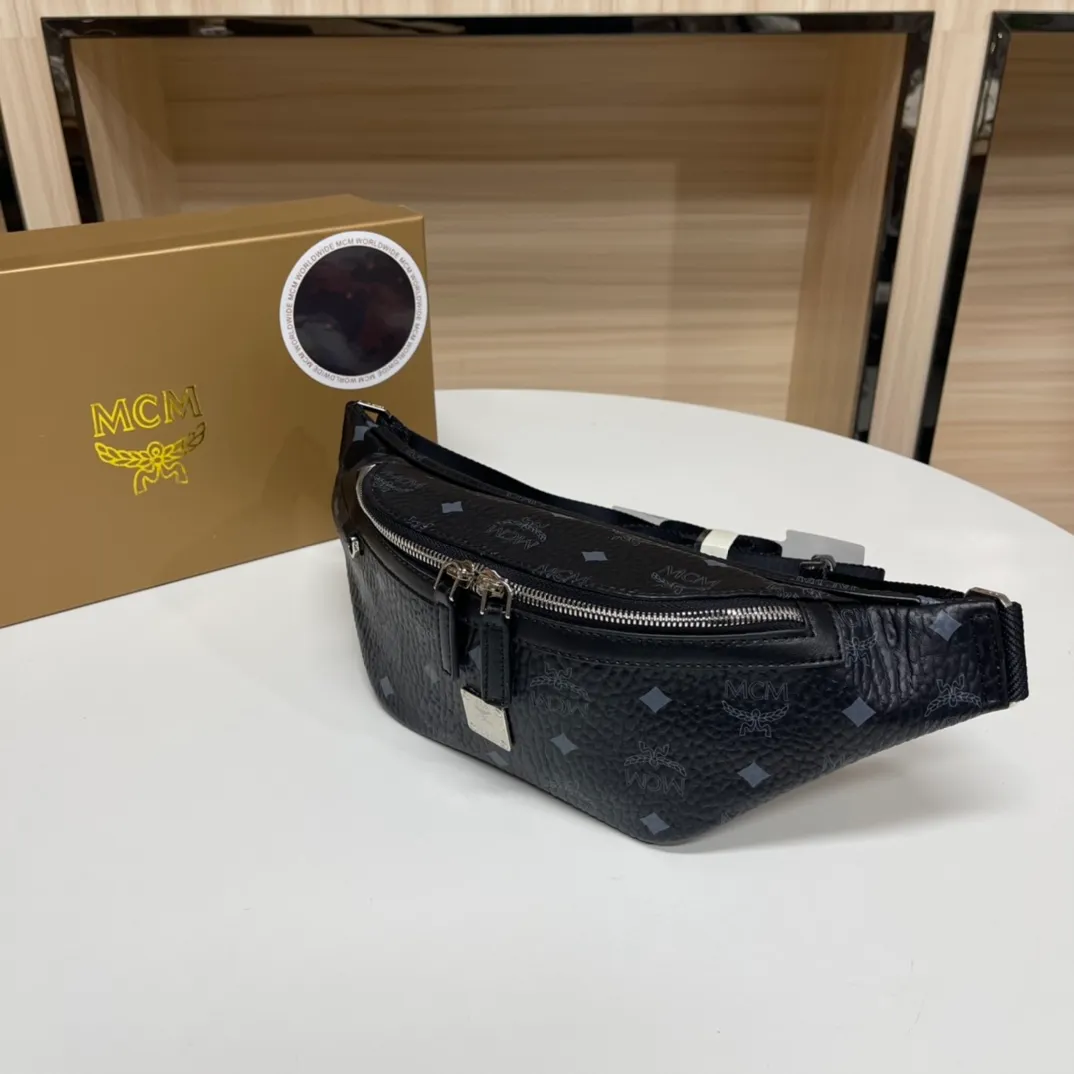 Batch 380💰MCM new waist bag/chest bag! Both men and women are welcome! The chest bag is very practical. Comes with gift box Size: 34.12