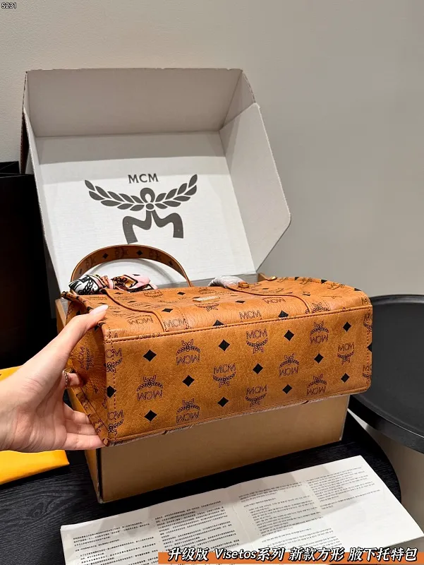 All Categories Official Website "Brand Women's Bags" Women's Bags 💙 MCM 2026 New MCM Visetos Series Square Tote Bag