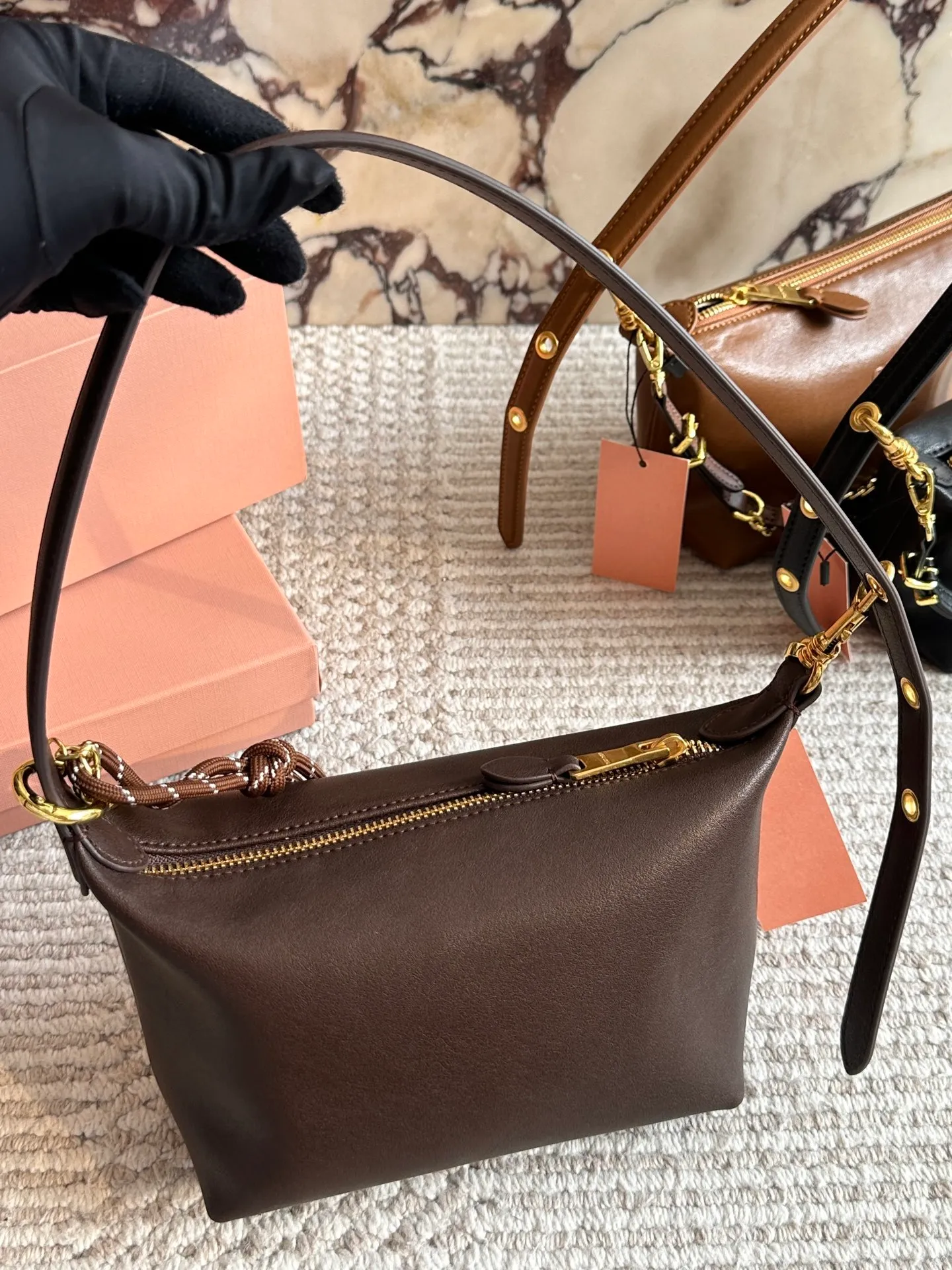 All Categories Official Website "Brand Women's Bags" Women's Bags 💙 miumiu 2025 New MIUMIU Surf Rope Canvas Lunch Box Bag