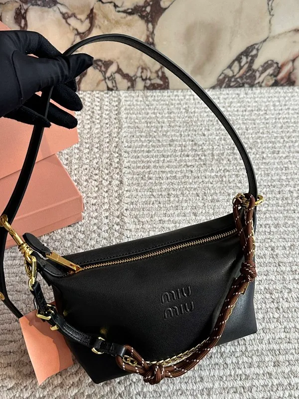 All Categories Official Website "Brand Women's Bags" Women's Bags 💙 miumiu 2025 New MIUMIU Surf Rope Canvas Lunch Box Bag