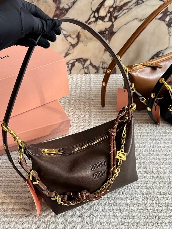 All Categories Official Website "Brand Women's Bags" Women's Bags 💙 miumiu 2025 New MIUMIU Surf Rope Canvas Lunch Box Bag