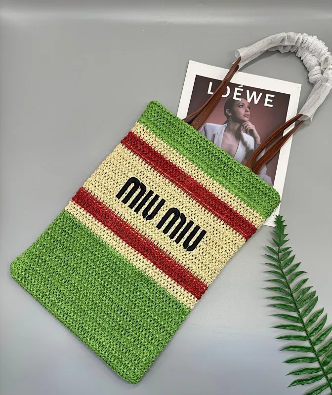 All categories Official website "Brand Women's Bags" Women's Bags 💙 miumiu 2025 new miumiu American retro fairy tote bag