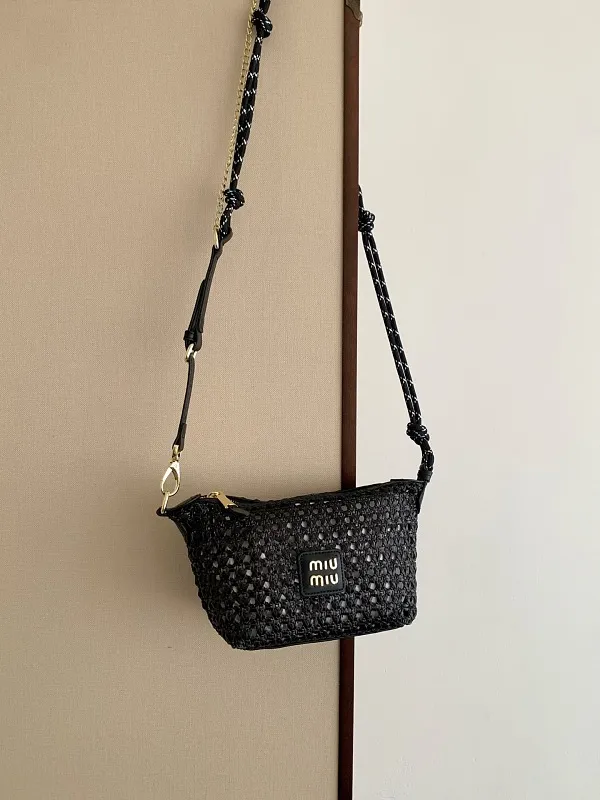 All Categories Official Website "Brand Women's Bags" Women's Bags 💙 miumiu 2026 official website miumiu hollow woven lunch box bag