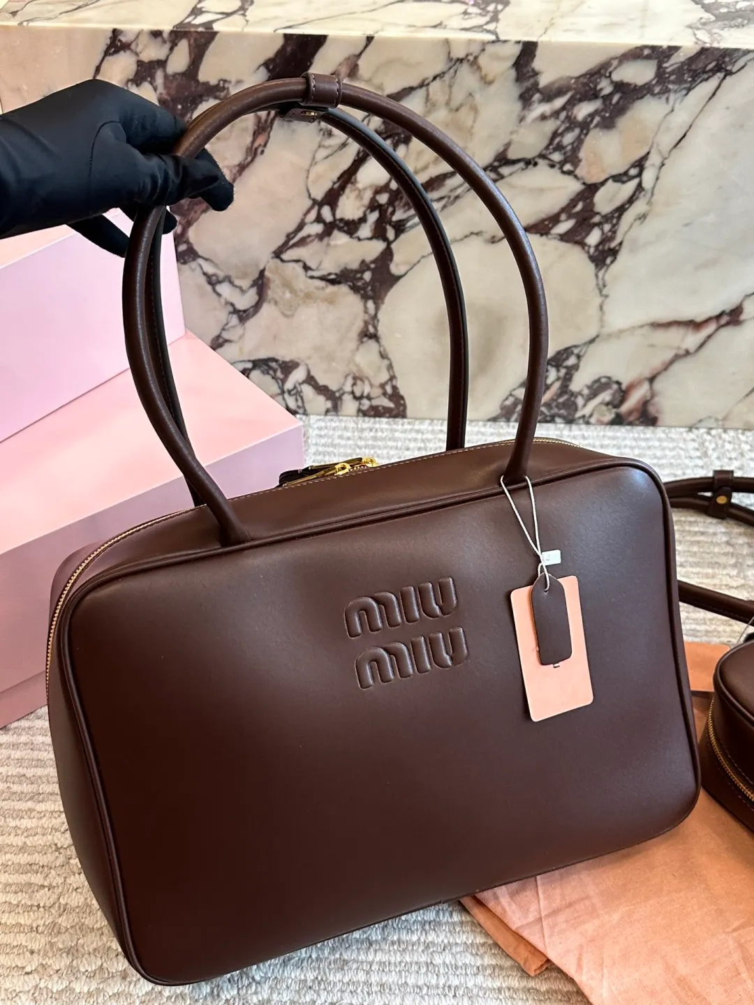All categories Official website "Brand Women's Bags" Women's Bags 💙 miumiu 2026 new MIUMIU bowling bag