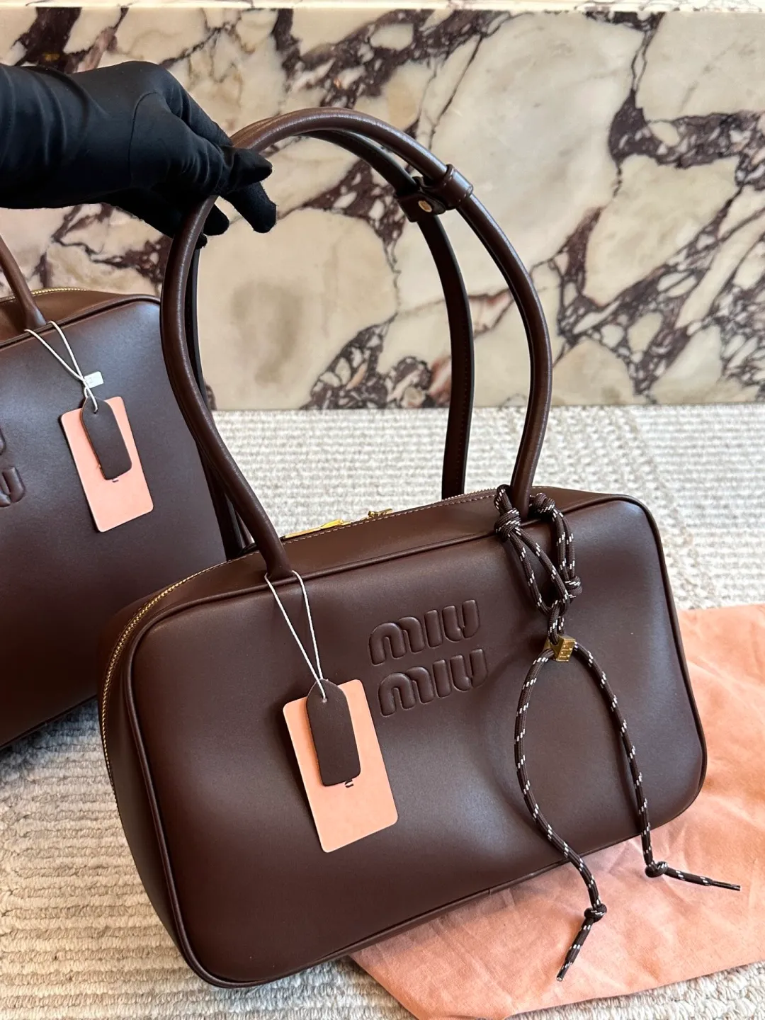 All categories Official website "Brand Women's Bags" Women's Bags 💙 miumiu 2026 new MIUMIU bowling bag
