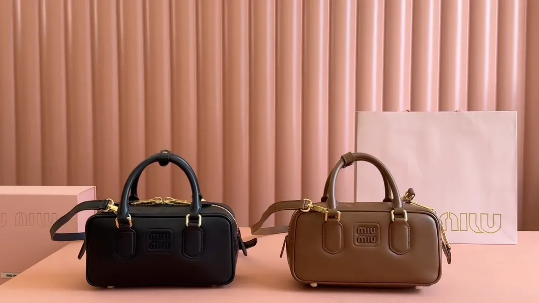 p1640💋💋💋【Full set of packaging at the counter】MIU MIU Miu Miu Caramel Bowling Upper Body Effect! Miu Miu WomenArcadia