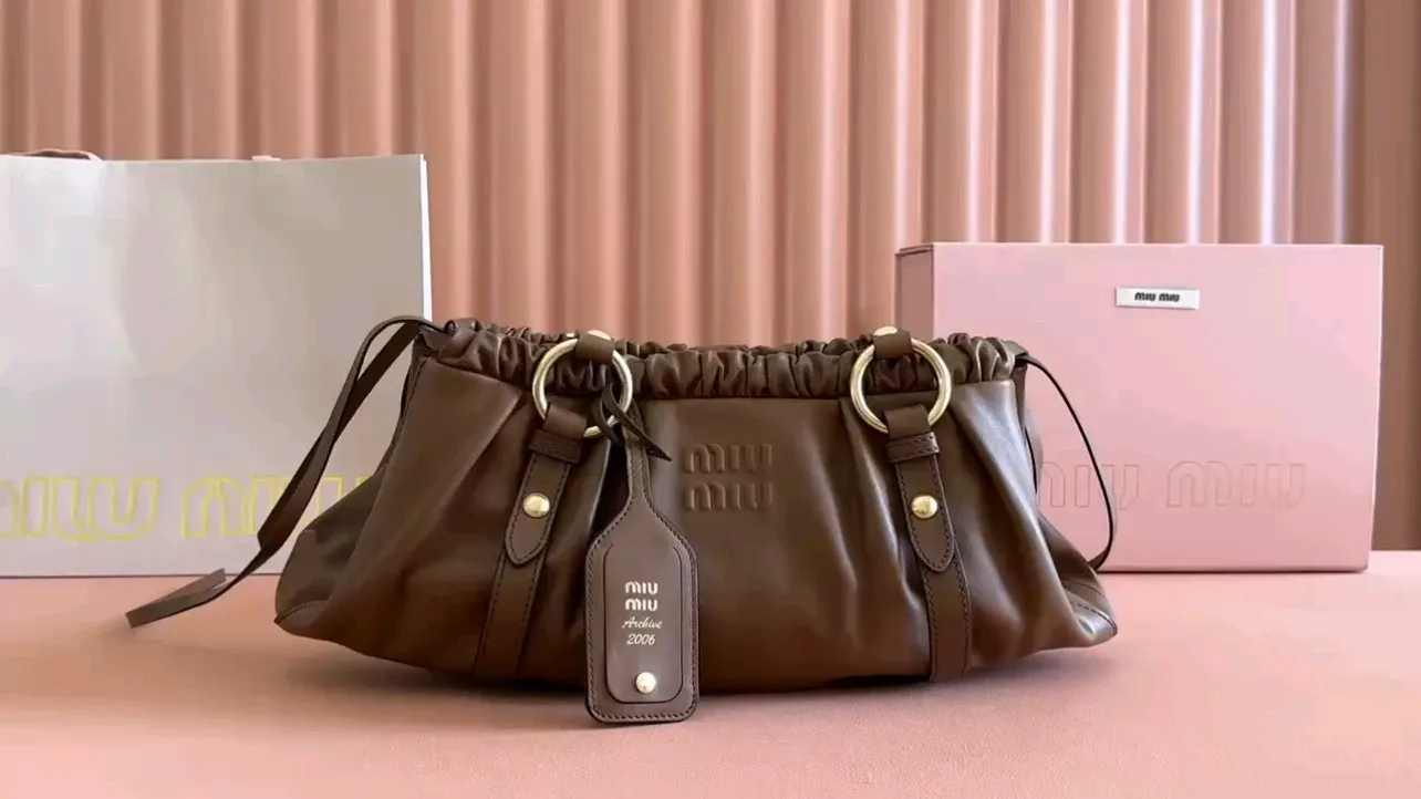 💋💋💋【Special Grade Hardware Original Leather】Joke Nappa Sheep Leather Handbag/Shoulder Bag～Brown 5bg289