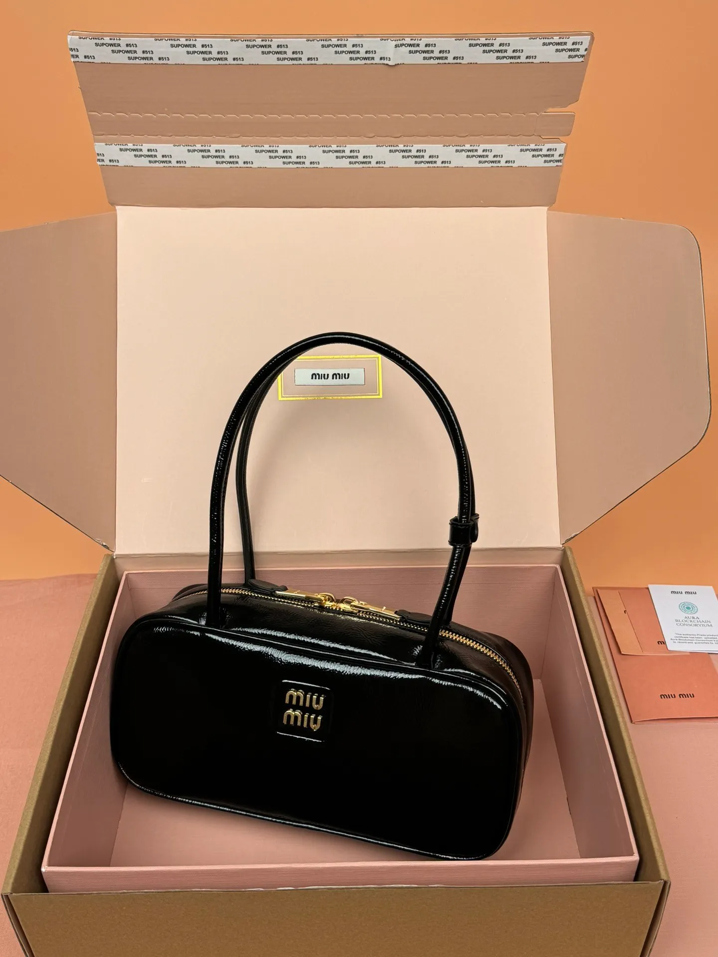 💰1640 [Special grade hardware original leather] beau naplak patent sheep leather handbag ~ handbag shoulder bag ~ bright brown Size: w28×h13×d9cm Number: 5bb173