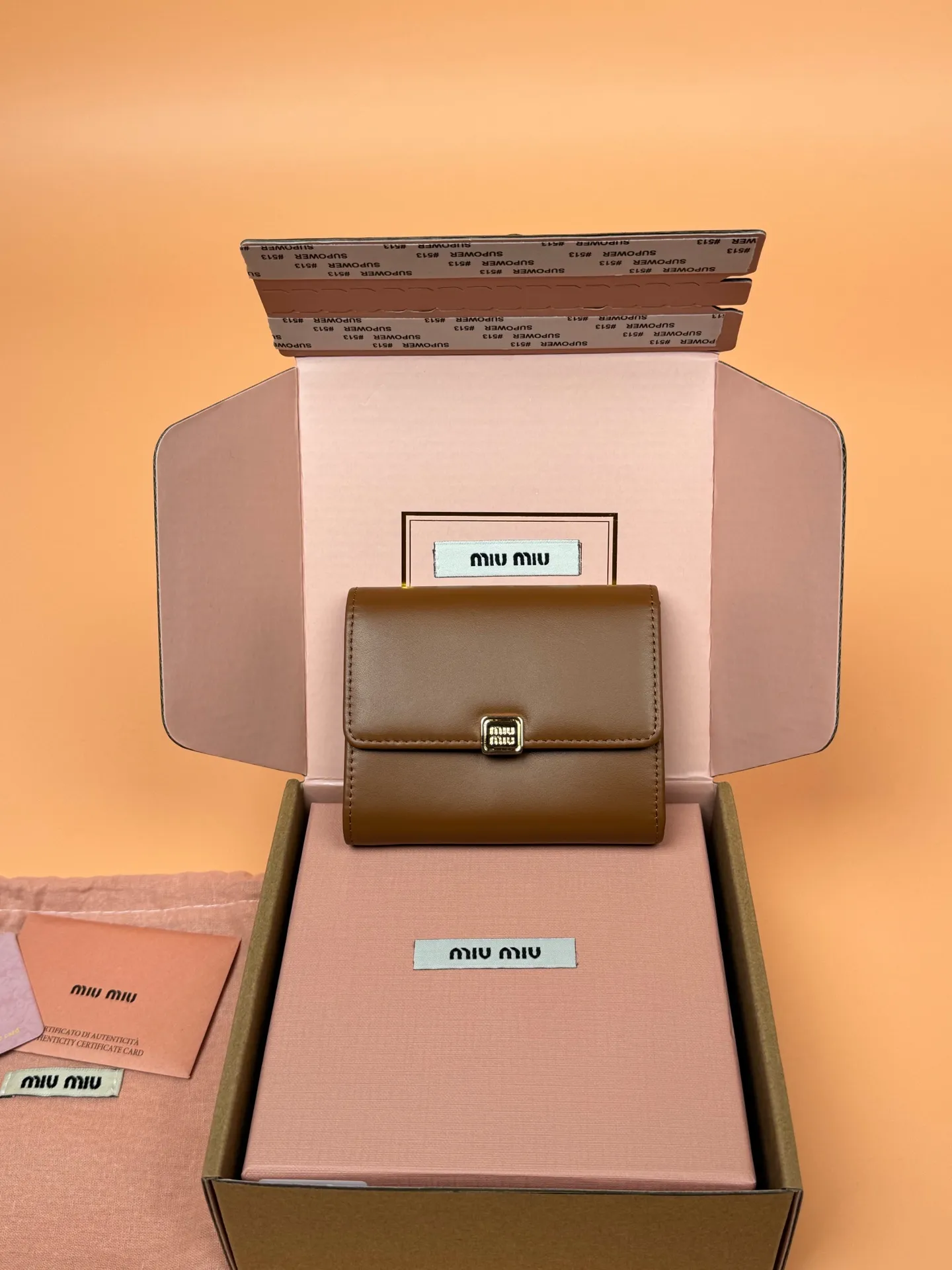 [Special grade hardware original leather] ¥600~Imported cowhide wallet~Cognac color Size: w11.5×h10.2×2cm No.: 5MH033_ MM0240