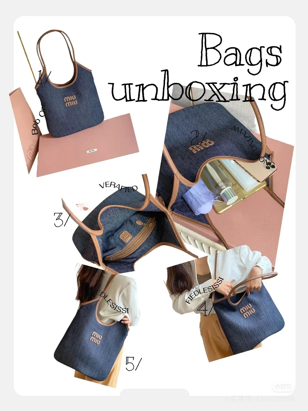 p1360💋💋💋【Configuring full counter package】Miu Women's IVY cowhide leather tote shoulder bag This classic tote bag is decorated with the Miu Miu letter logo, highlighting the classic style and being very recognizable. Simple underarm tote bag 🖤 The same color leather letter logo adds a unique and classic style! Gold hardware, leather lettering logo on front! Lined with zip pocket accents! Size: 35x40cm Style number: 5bg231