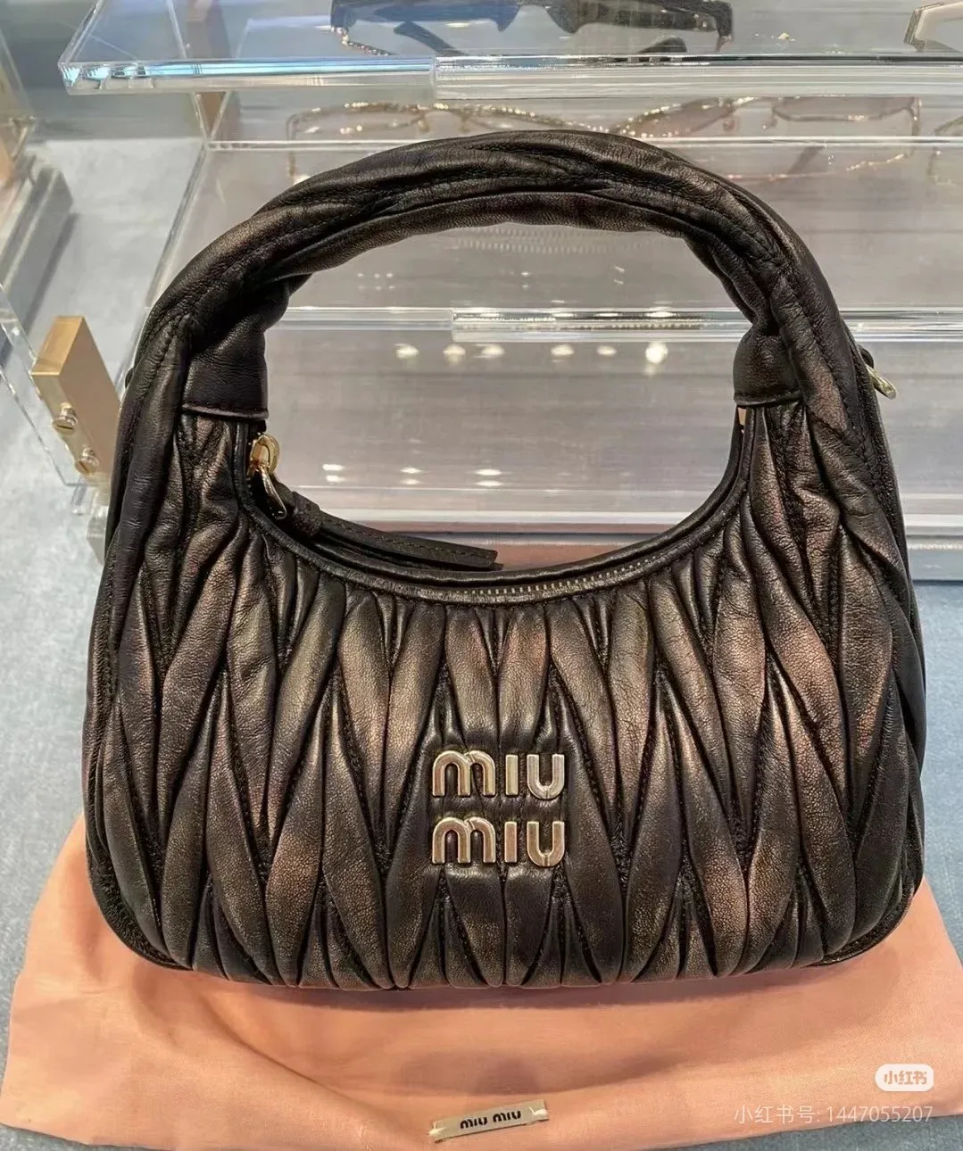 💋💋💋【Full set of packaging at the counter】5BC125 retro brown MiuMiu new product Miu