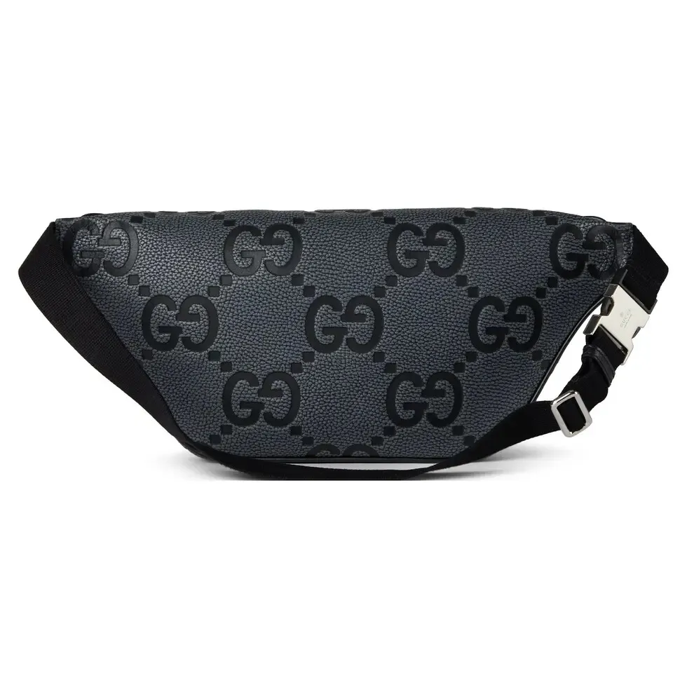 p1180. 💕"With full set of original counter packaging" 💕[New Product] The 2025 early spring series continues the super double G design, with ingenuity and new grain texture. As a new interpretation of the initials of Mr. Guccio Gucci, the double G pattern is presented in an oversized size to create an enduring charm of the brand logo. This gray and black belt bag is crafted from classic calf leather and features a front pocket and an adjustable belt. Gray and black Super Double G grained cow leather Black cow leather trim Cotton and linen blend lining Front magnetic pocket Zip closure Adjustable waistband Model: 645093. Dimensions: 28cm (width) x 18cm (height) x 8cm (depth) Weight: about 0.56kg Color: gray lychee/original leather. Made in Italy