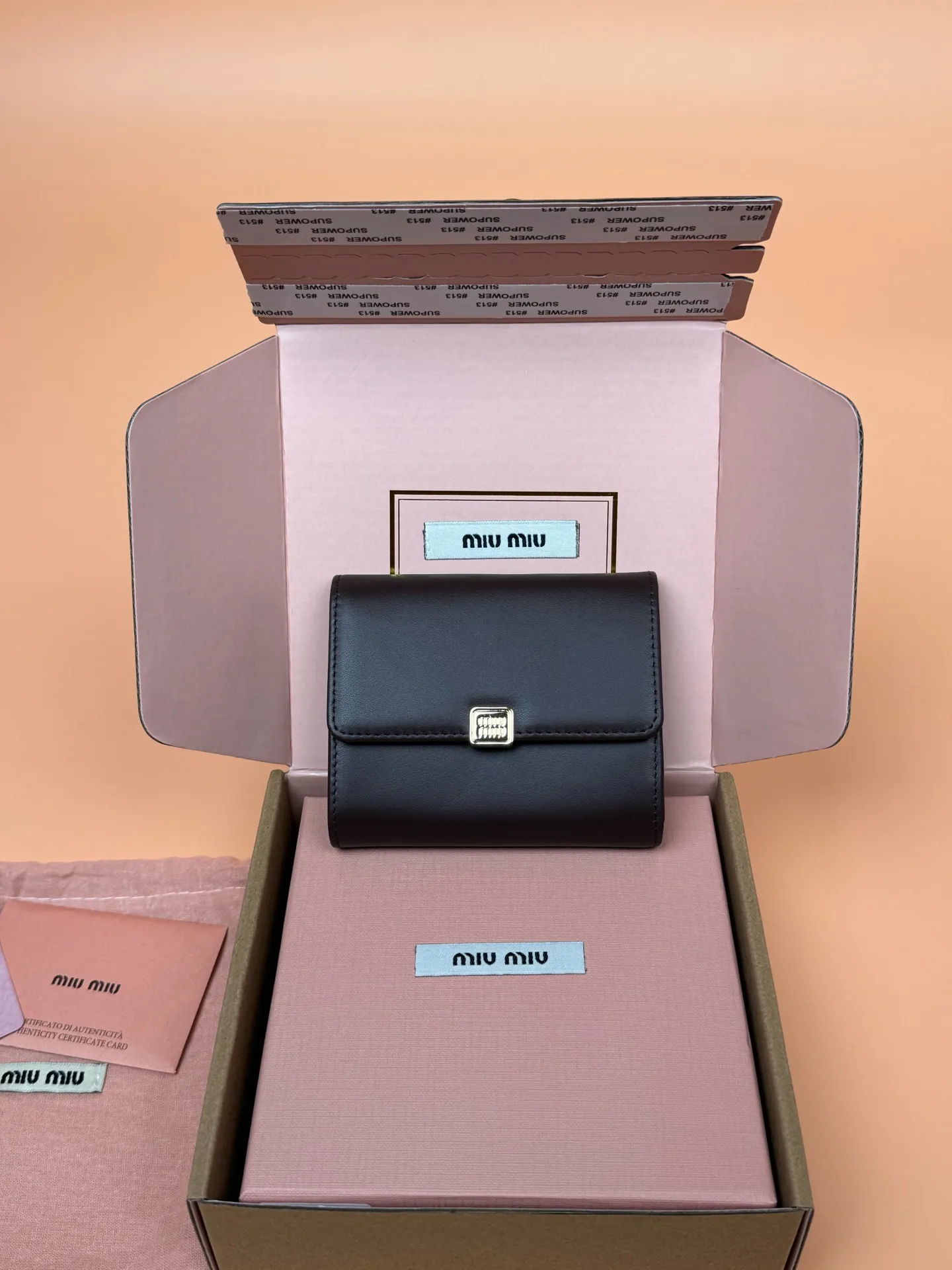 [Special grade hardware original leather] ¥600~Imported cowhide wallet~briar wood color Size: w11.5×h10.2×2cm No.: 5MH033_ MM0240