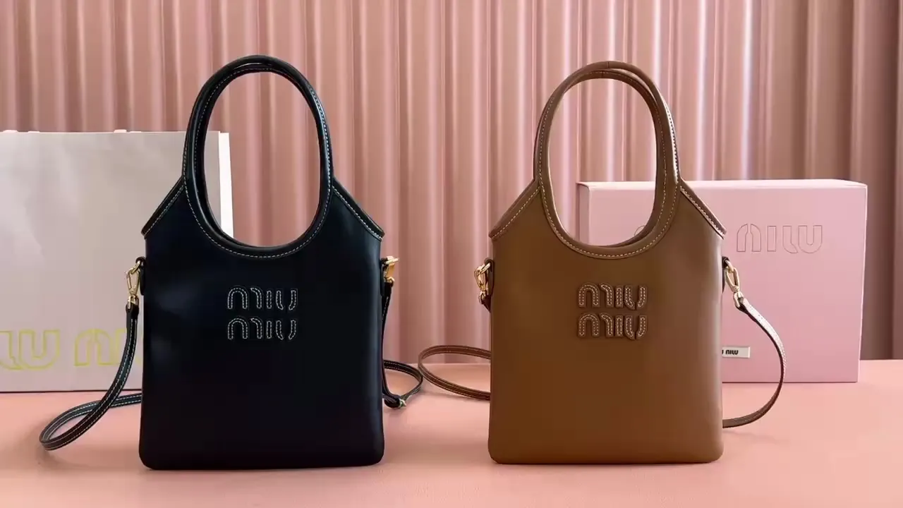 p1240💋💋💋【Equipped with full set of counter packaging, premium hardware original leather】IVY cow leather tote bag small handbag/crossbody bag~