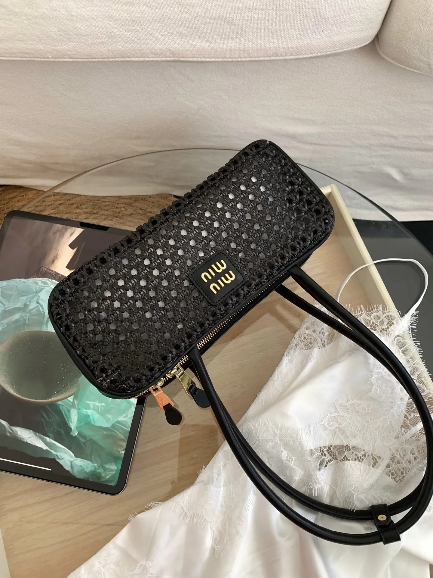 All Categories Official Website "Brand Women's Bags" Women's Bags 💙 miumiu 2026 official website miumiu hollow bowling armpit bag